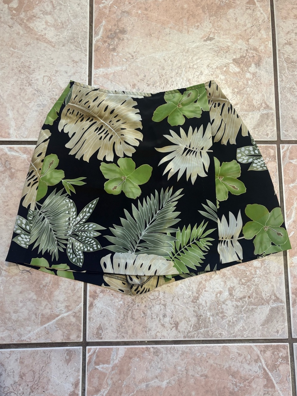 vintage tropical glitter mini skirt fitted 90s eurosummer vacay skort shorts
